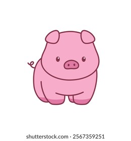 Cute Pig Character Illustration Cute Adorable