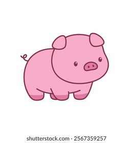 Cute Pig Character Illustration Cute Adorable