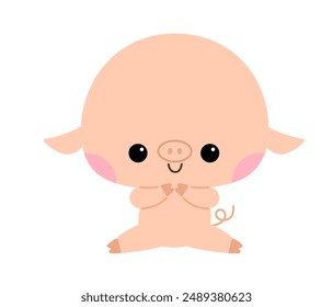 Cute pig character illustration for toddlers