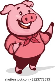 A cute pig character vector illustration