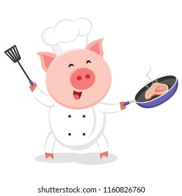 Cute pig chef