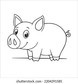 Cute Pig Coloring Book Pages Picturepig Stock Vector (Royalty Free ...