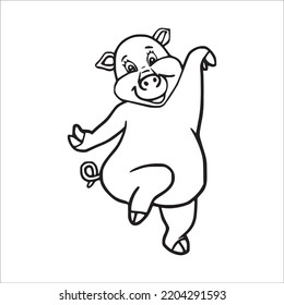 Cute Pig Coloring Book Pages Picturepig Stock Vector (Royalty Free ...