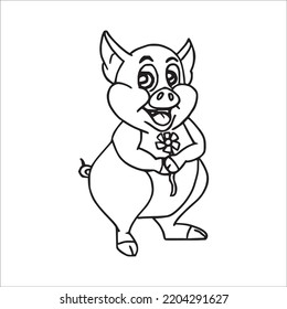 Cute Pig Coloring Book Pages Picturepig Stock Vector (Royalty Free ...