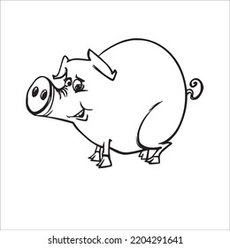 Cute Pig Coloring Book Pages Picturepig Stock Vector (Royalty Free ...