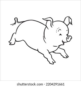 Cute Pig Coloring Book Pages Picturepig Stock Vector (Royalty Free ...