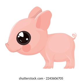 cute pig design over white