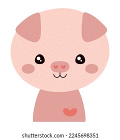 cute pig design over white
