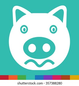 Cute pig emotion Icon Illustration sign design