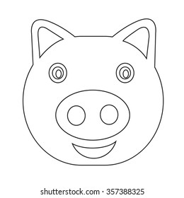 Cute pig emotion Icon Illustration sign design