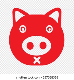 Cute pig emotion Icon Illustration sign design