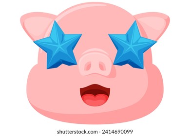 Cute Pig Expression Sticker Design