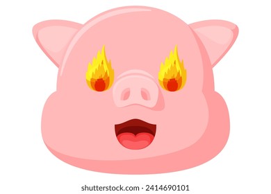 Cute Pig Expression Sticker Design