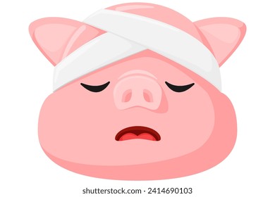 Cute Pig Expression Sticker Design