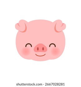 Cute pig face design element.