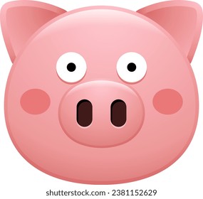 cute pig face emoji sticker collection