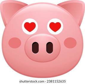 cute pig face emoji sticker collection