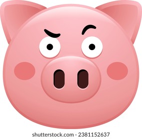 cute pig face emoji sticker collection