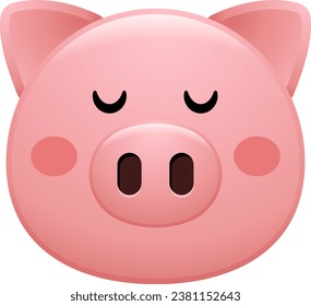 cute pig face emoji sticker collection