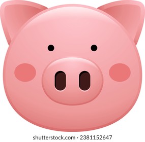 cute pig face emoji sticker collection