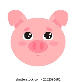 cute pig face icon isolated