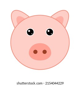 Cute Pig face isolated on white background