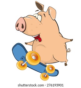 A cute pig farm animal cartoon 
