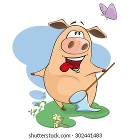 A cute pig farm animal cartoon 
