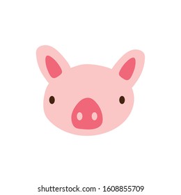 cute pig farm animal character vector illustration design