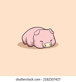 cute pig funny kids logo