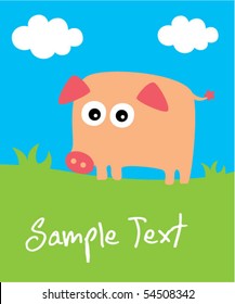 cute pig garden tag