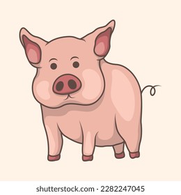 Cute Pig Hand Drawn Illustration