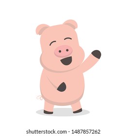 cute pig with a happy expression vector illustration
