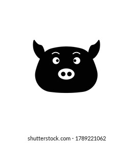 Cute Pig head icon vector design illustration