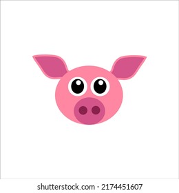 Cute Pig Head Illustration Vector Stock Vector (Royalty Free ...