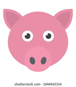 A cute pig head mascot