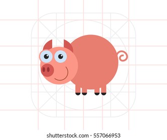 Cute pig icon