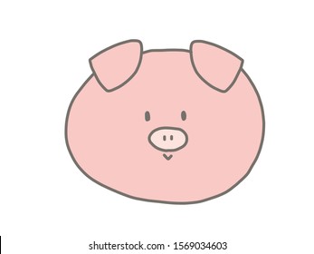 Cute pig icon style illustration.