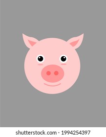 cute pig icon vector design for animal