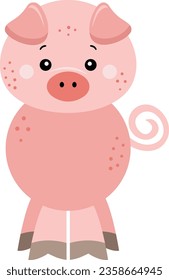 Cute pig isolated on white
