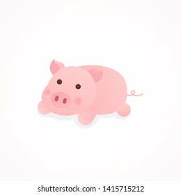 Cute pig. Little pig isolate on white background.