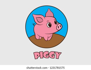 Cute Pig Logo Character, Ready for you logo design or mascot design.