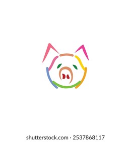 Niedliches Schwein Logo Schablone Design