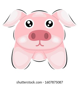 CUTE PIG MASCOT CARTOON VECTOR