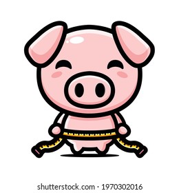 cute pig mascot character design