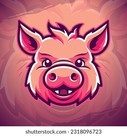 Cute Pig: Modern Mascot Logo Design Vector for Esport and Sport Team Merch - Badges, Emblems, and T-Shirt Prints!