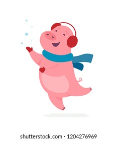Cute pig - modern vector cartoon character illustration