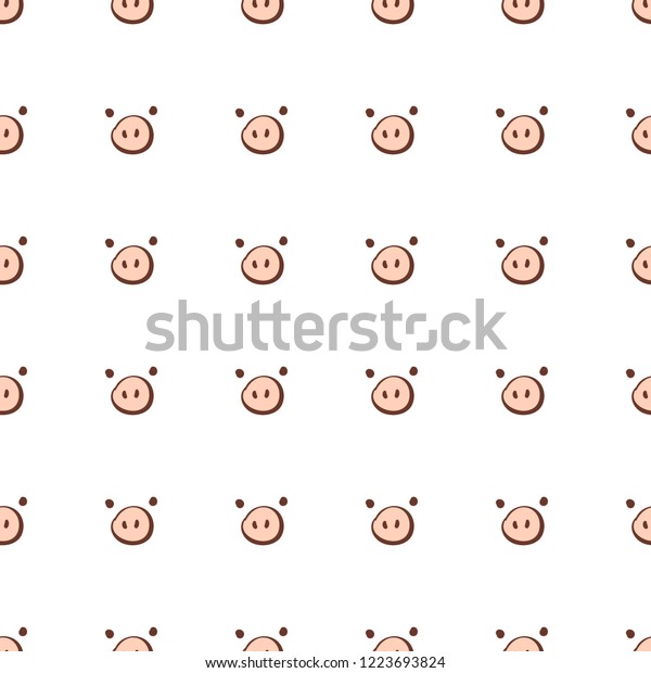 Cute Pig Nose Seamless Pattern Isolated Stock Vector (Royalty Free ...