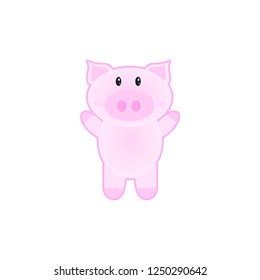 Cute pig on white background