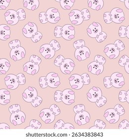 Cute pig pattern on soft pink background.